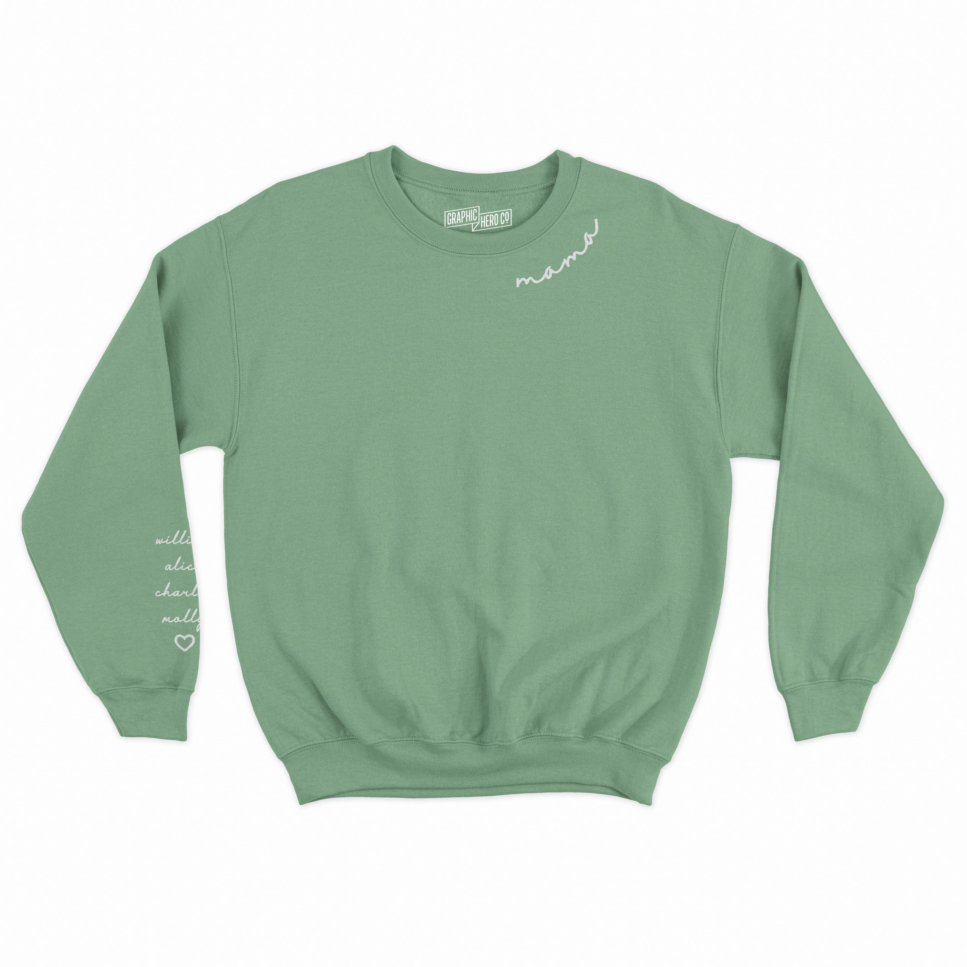 Mama Cursive Unisex Sweatshirt with Names