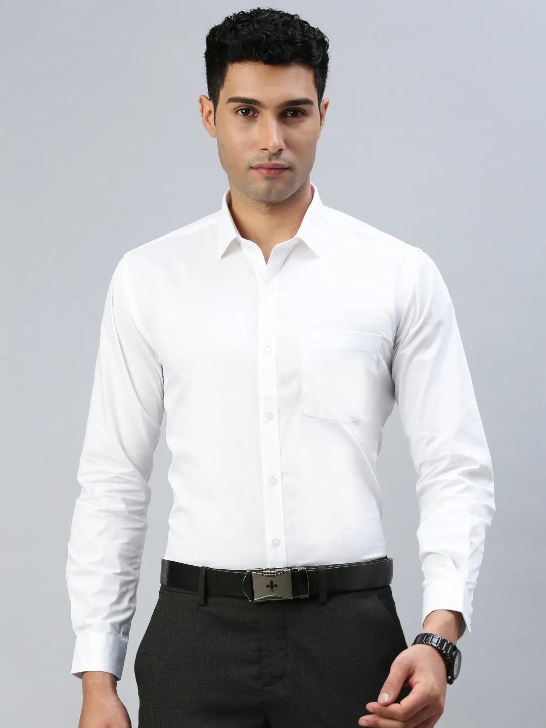 Men 100% Cotton White Shirt_Winner