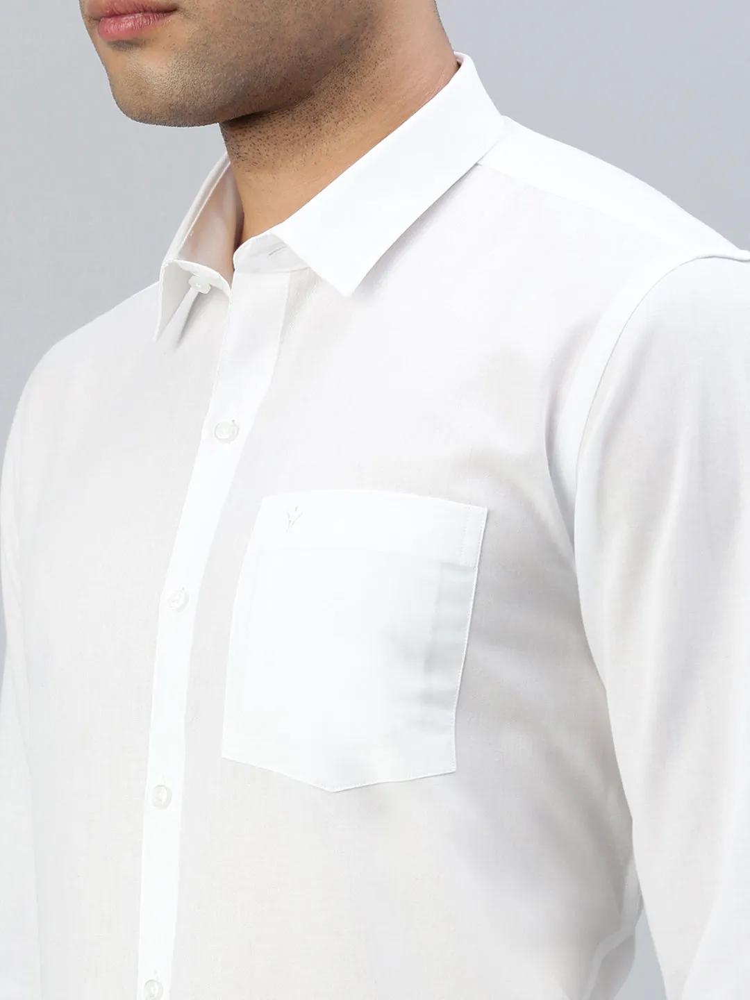 Men Cotton Rich White Shirt_Minister Plus Size