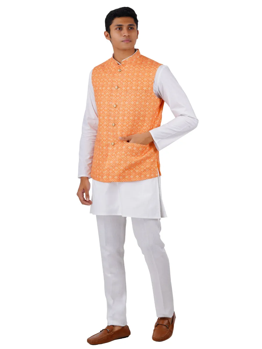 Men Ethnic Jacket Orange JB8