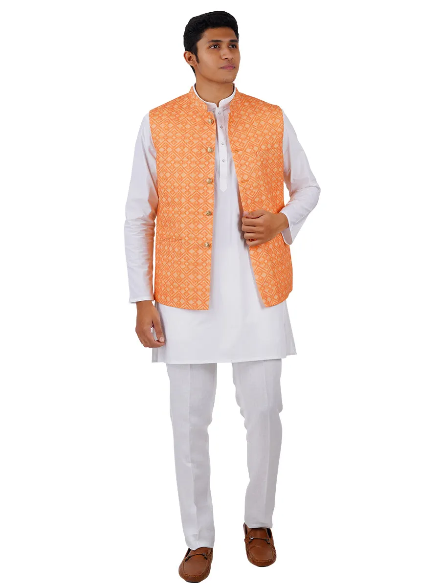 Men Ethnic Jacket Orange JB8
