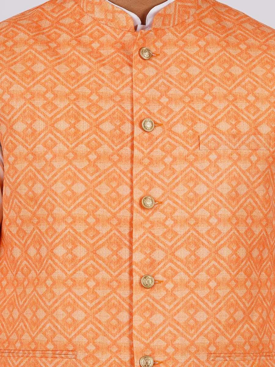 Men Ethnic Jacket Orange JB8