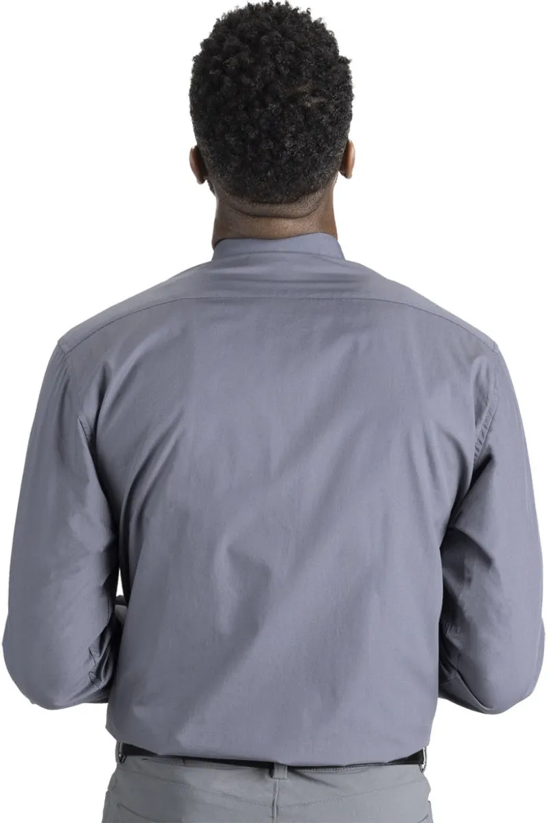 Men's Banded Collar Broadcloth Shirt - Black