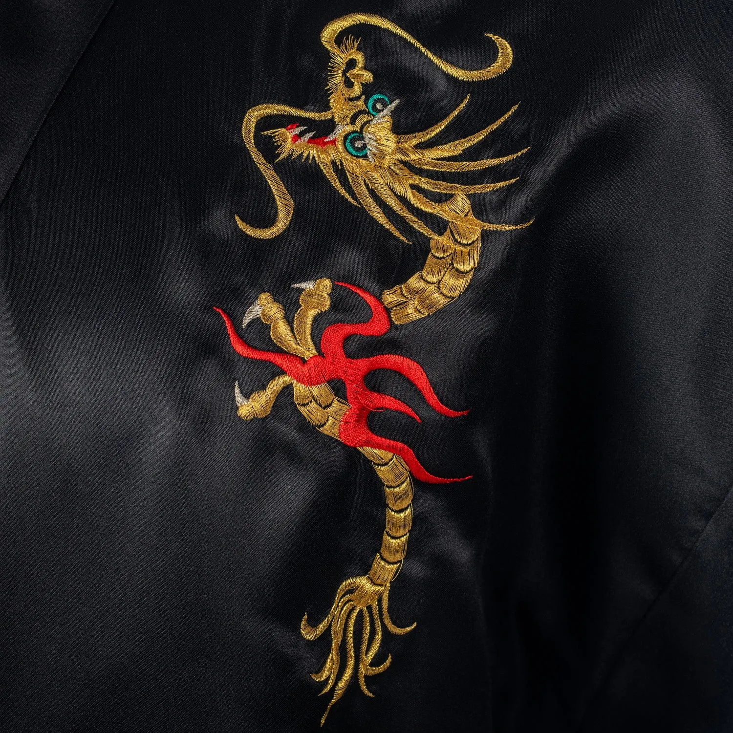 Mens Black Dragon Long Japanese Kimono
