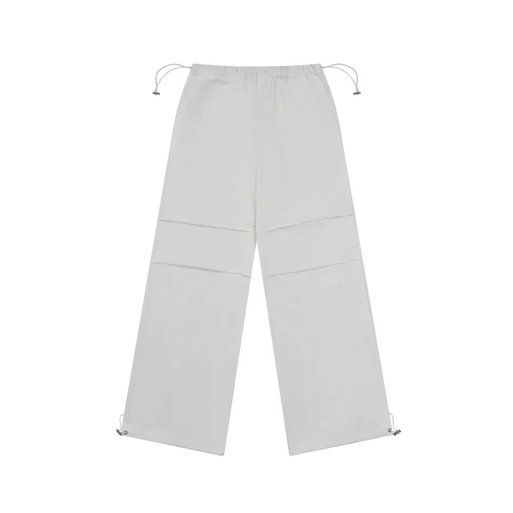Men's Casual Drawstring Straight Loose Wide-leg Pants