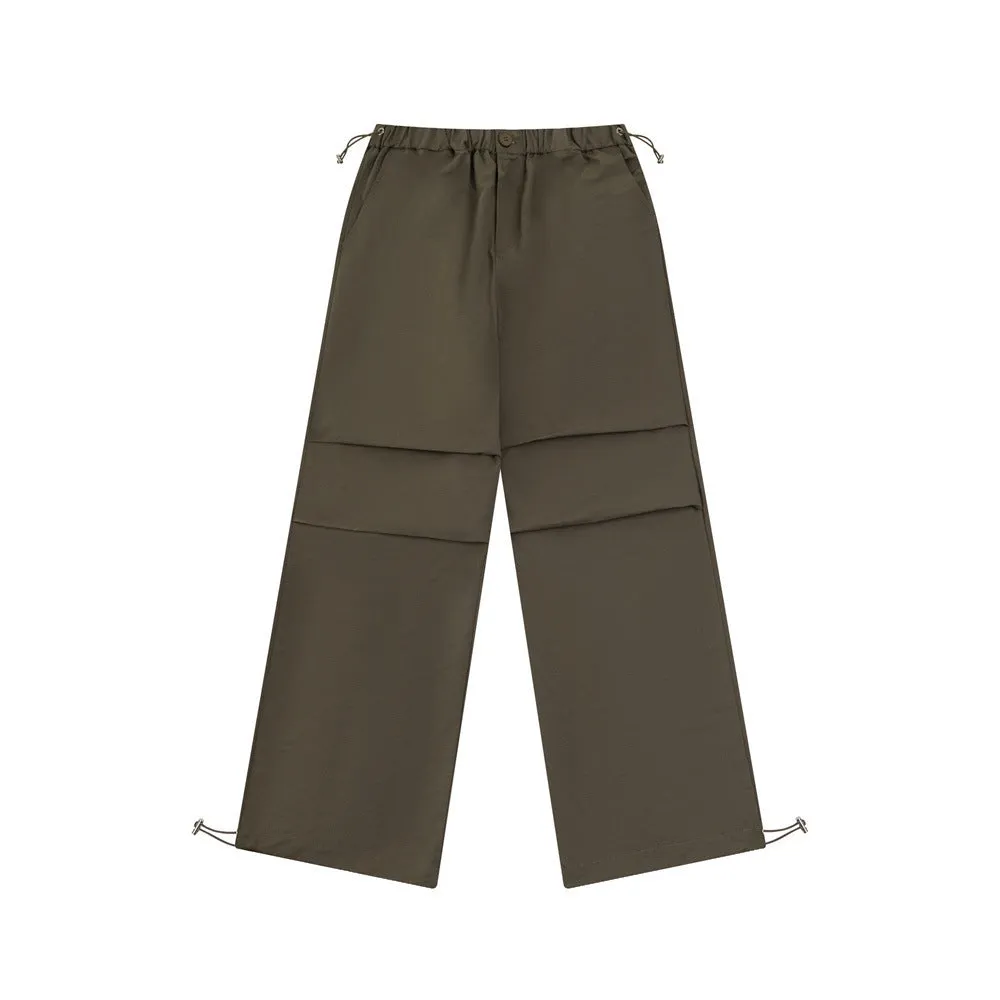 Men's Casual Drawstring Straight Loose Wide-leg Pants