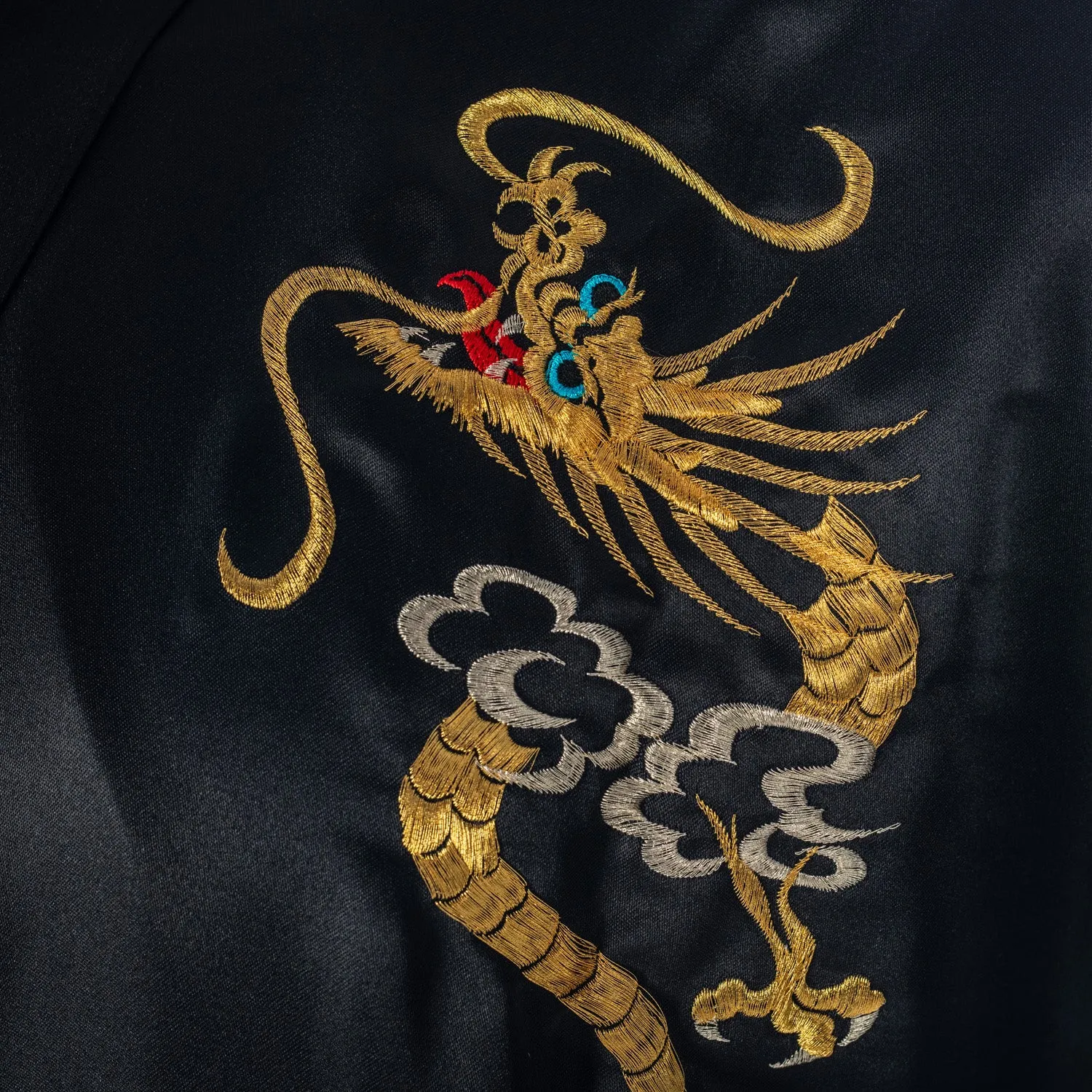 Mens Long Black Dragon Japanese Yukata