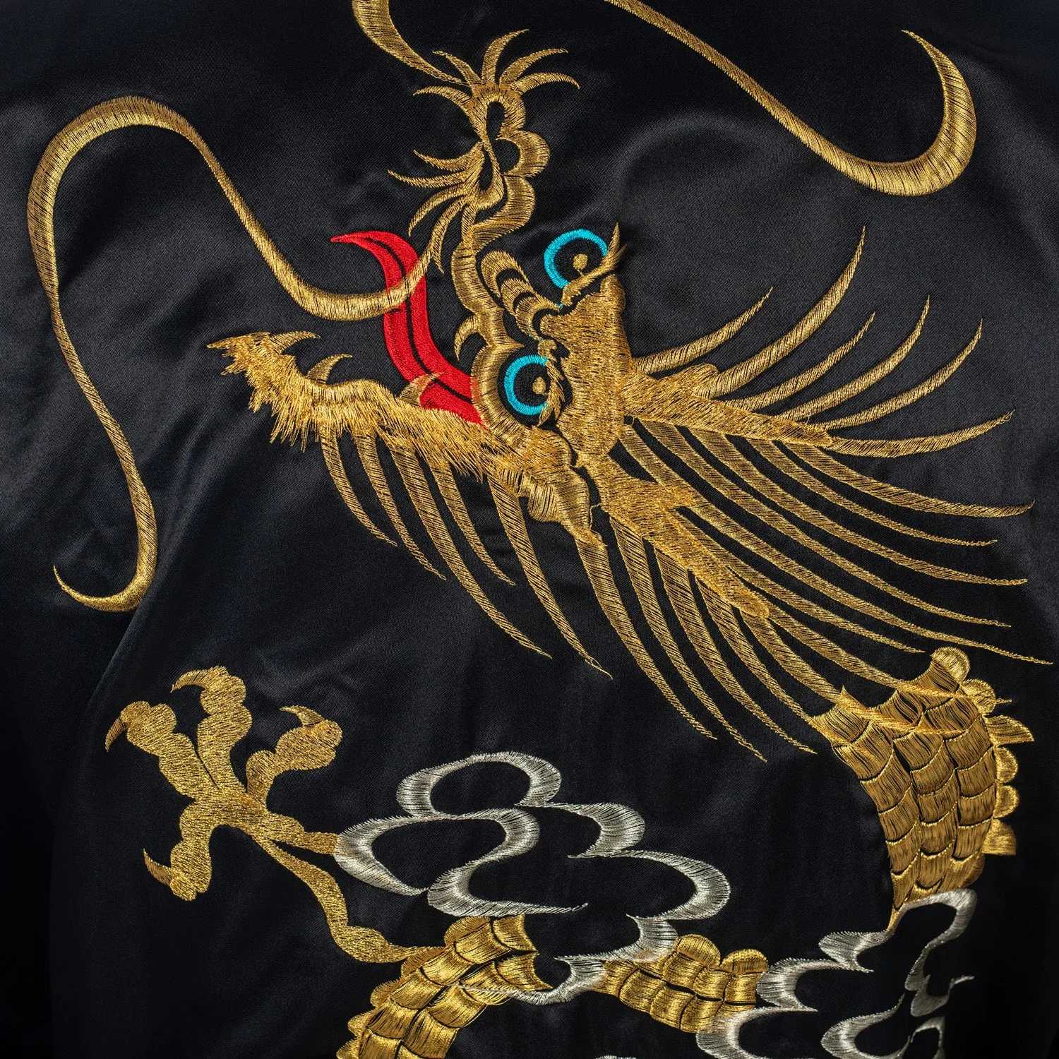 Mens Long Black Dragon Japanese Yukata