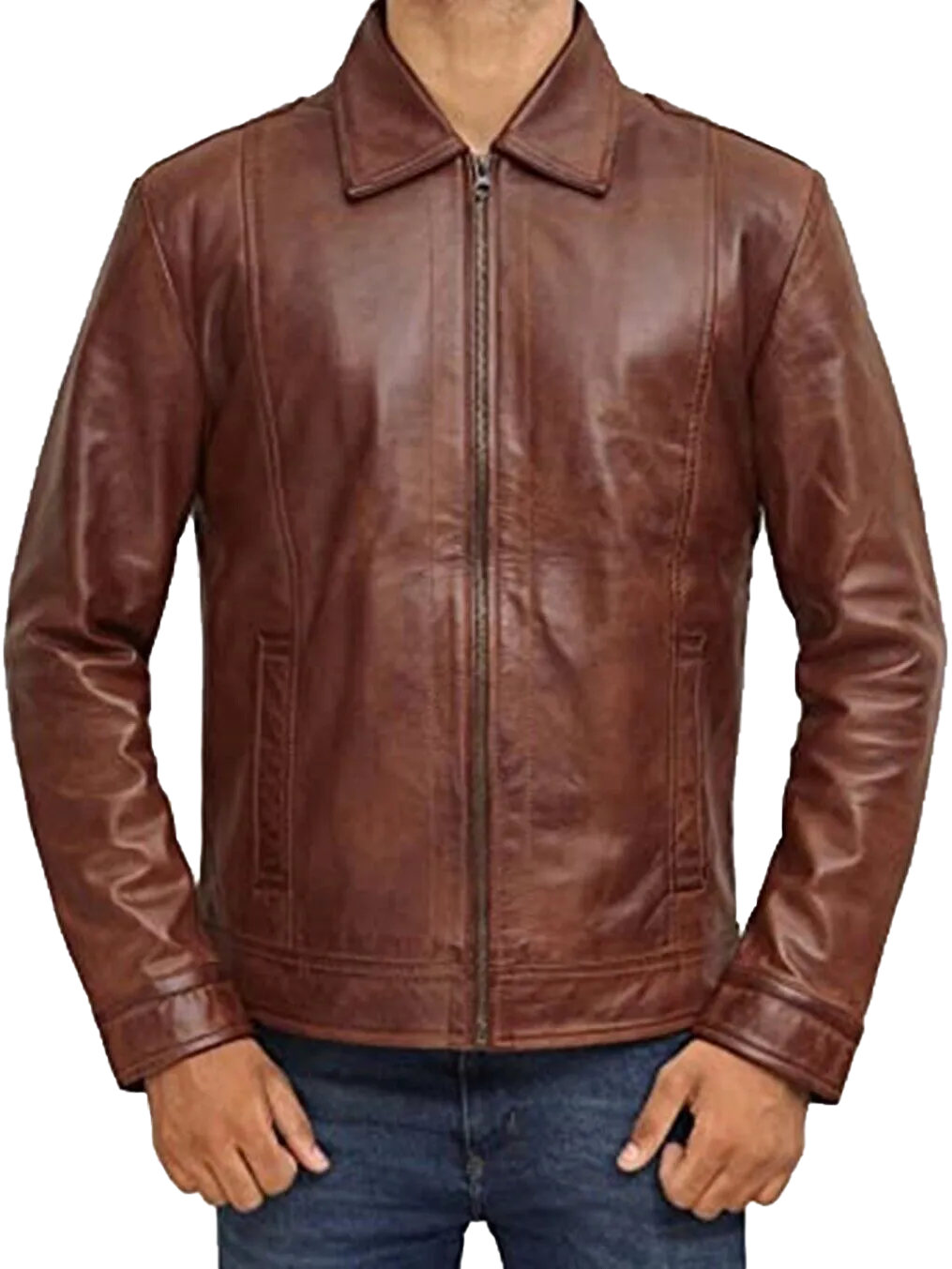 Mens Waxed Brown Leather Jacket Men Real Lambskin Leather Jacket | Mens Waxed Brown Lambskin Leather Jacket