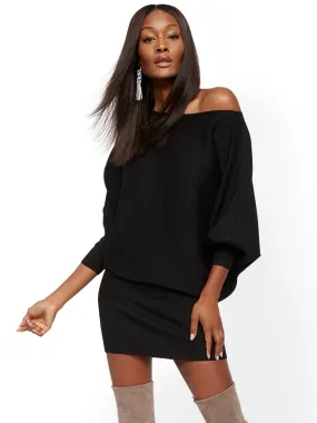 Metallic Dolman Sweater Dress