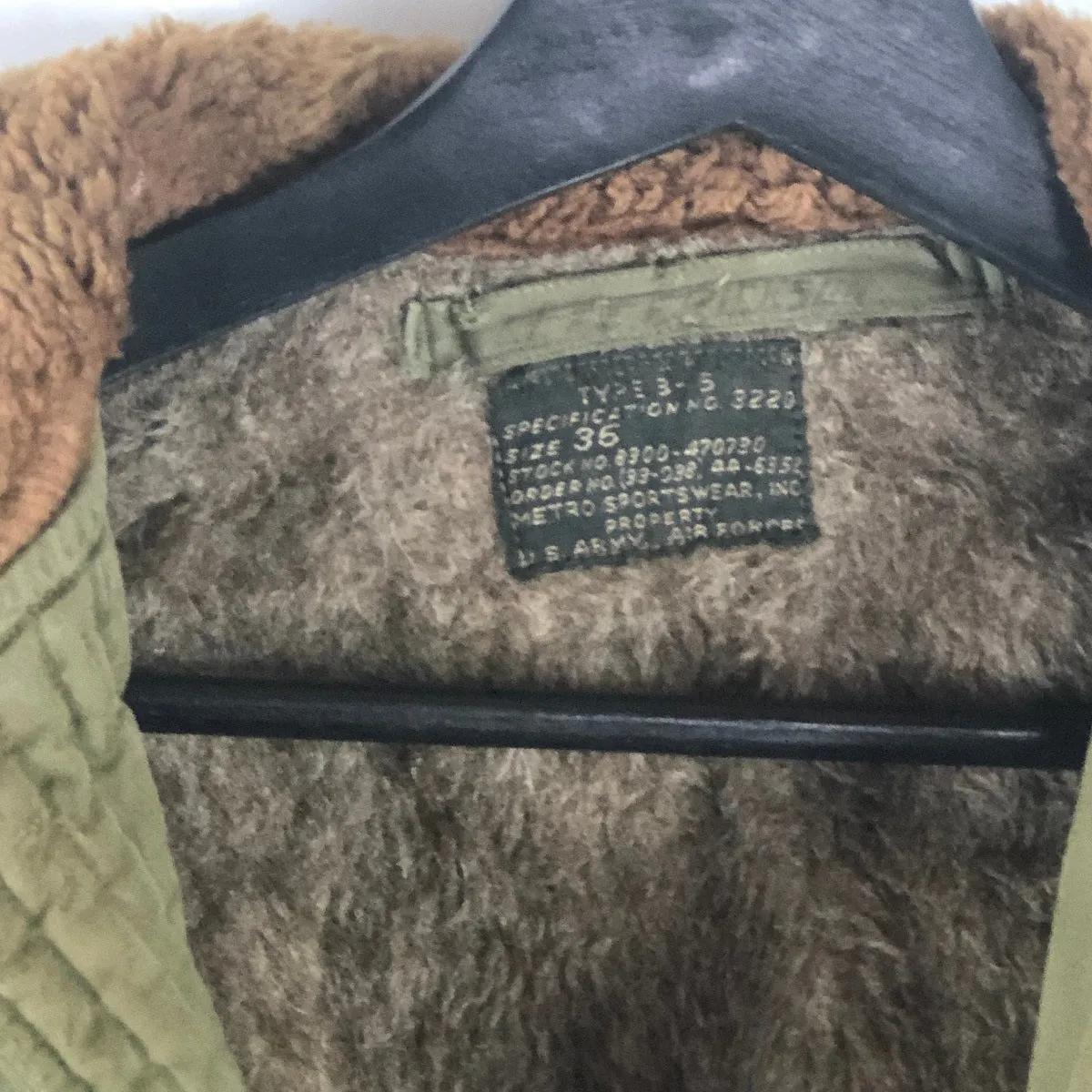 Metro Sportswear Army Air Corp B-15 Flight Jacket