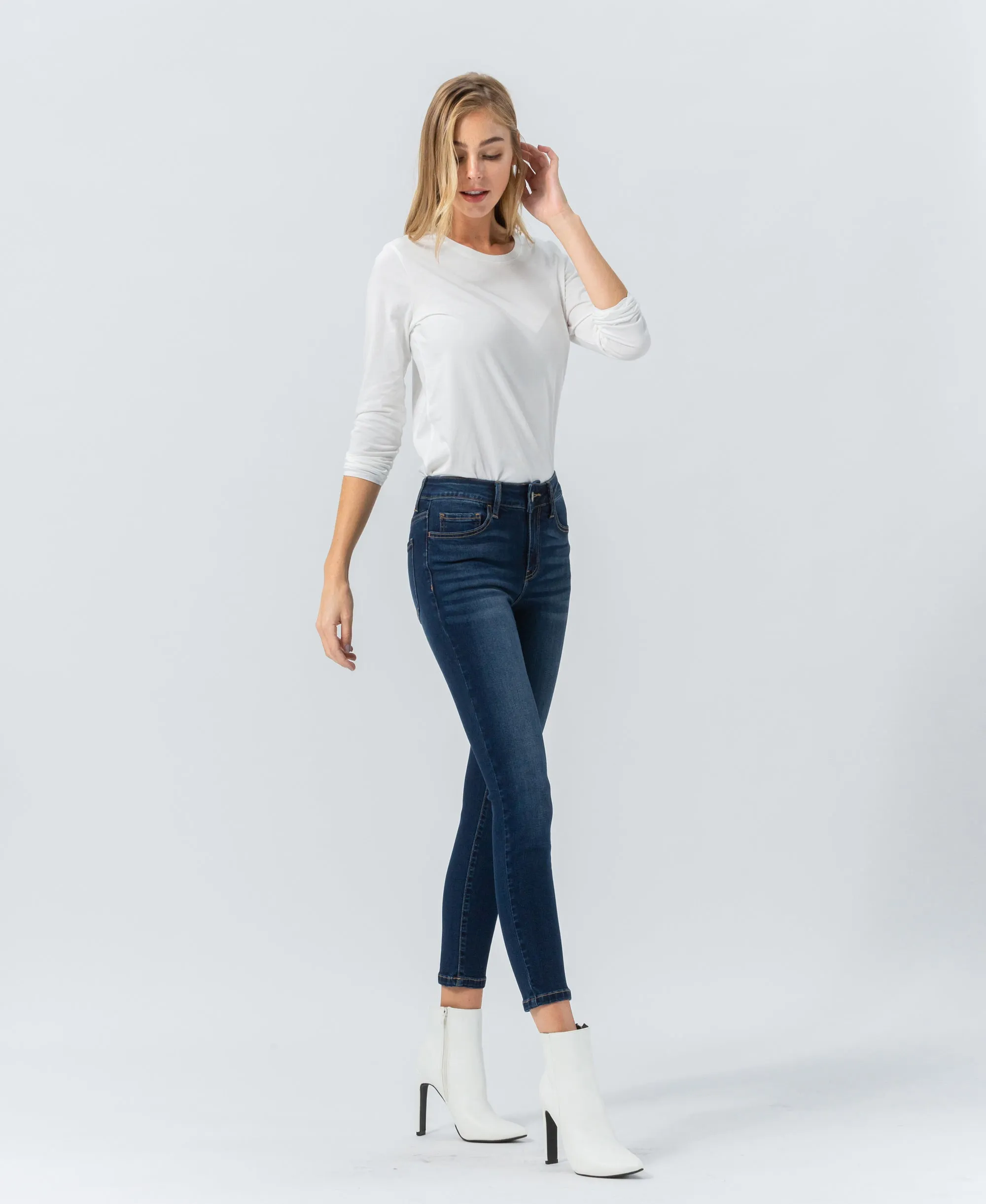MID RISE CROPPED SKINNY - BLUE BRIDGE