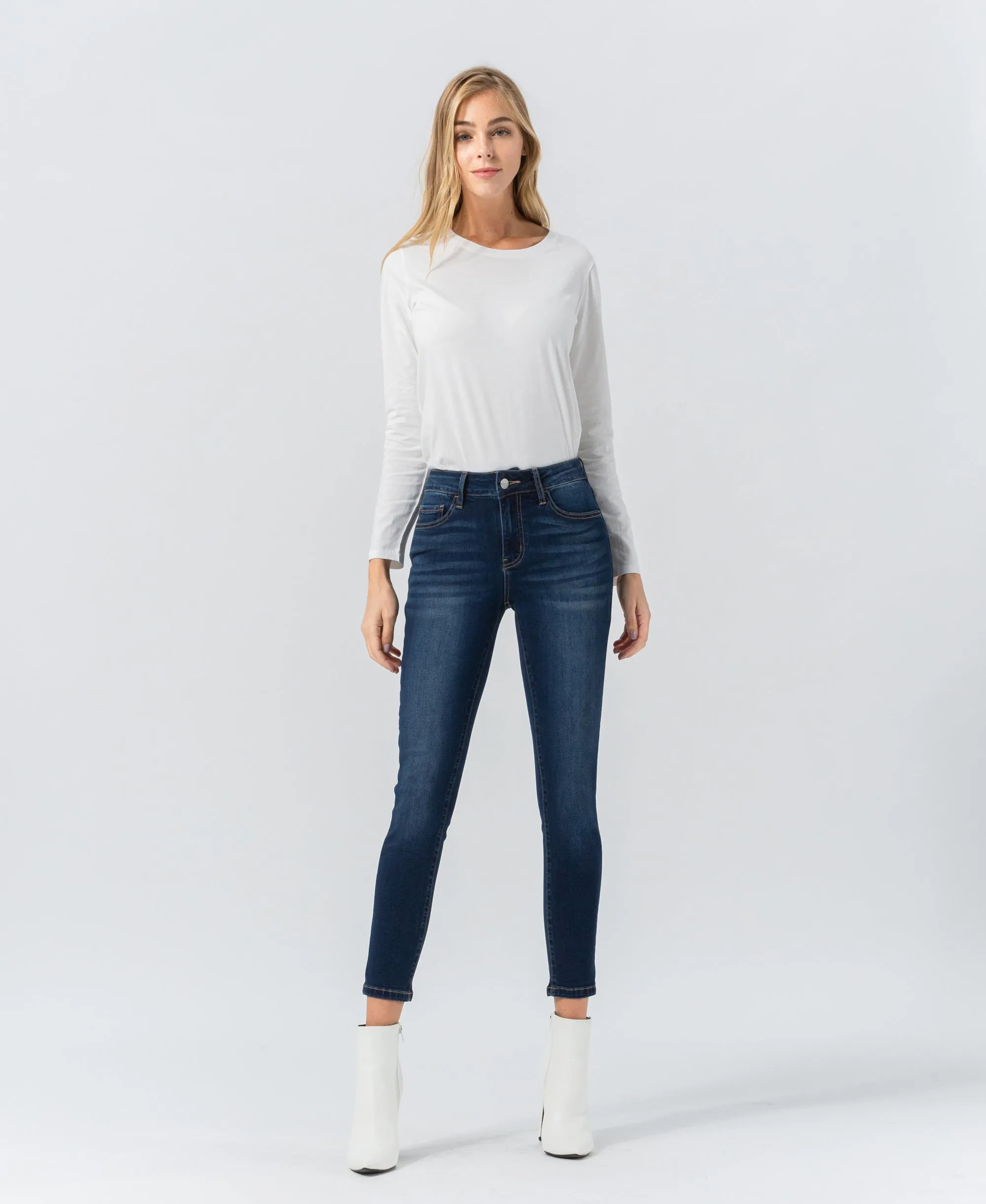 MID RISE CROPPED SKINNY - BLUE BRIDGE
