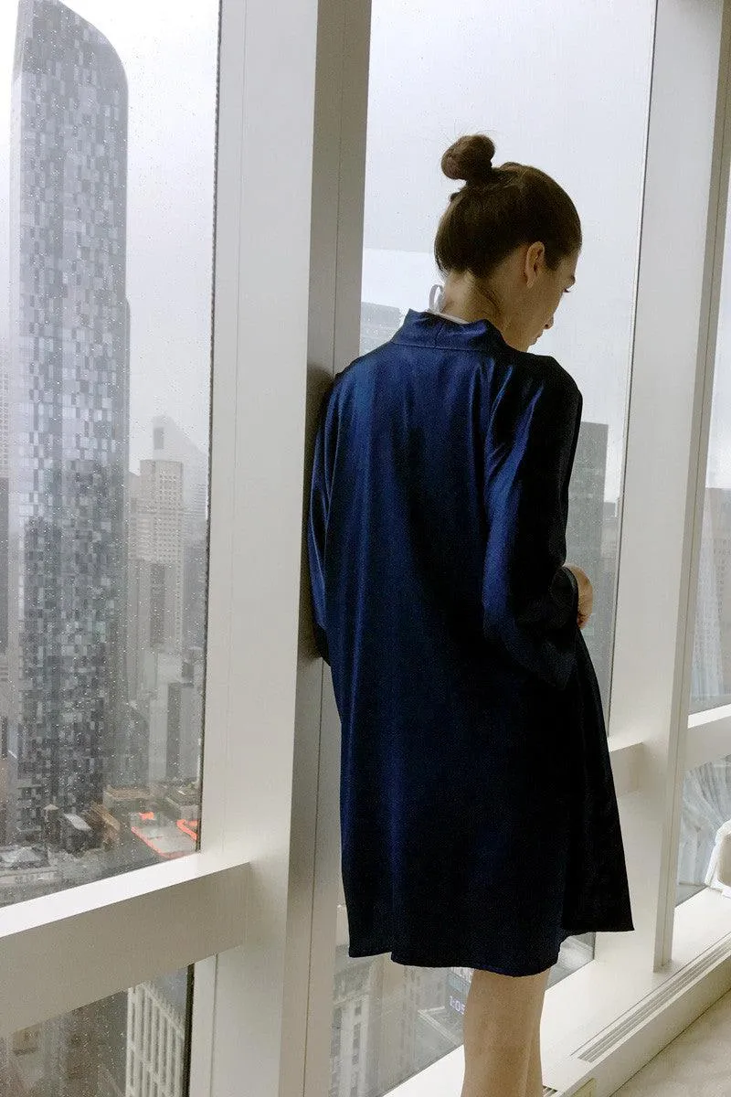 Midnight Blue Silk Kimono