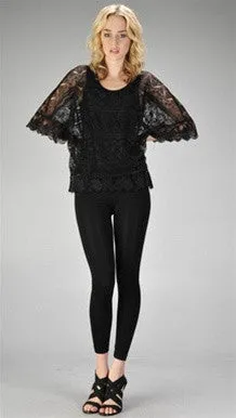 Miilla Sheer Lace Top in Black