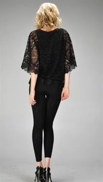 Miilla Sheer Lace Top in Black