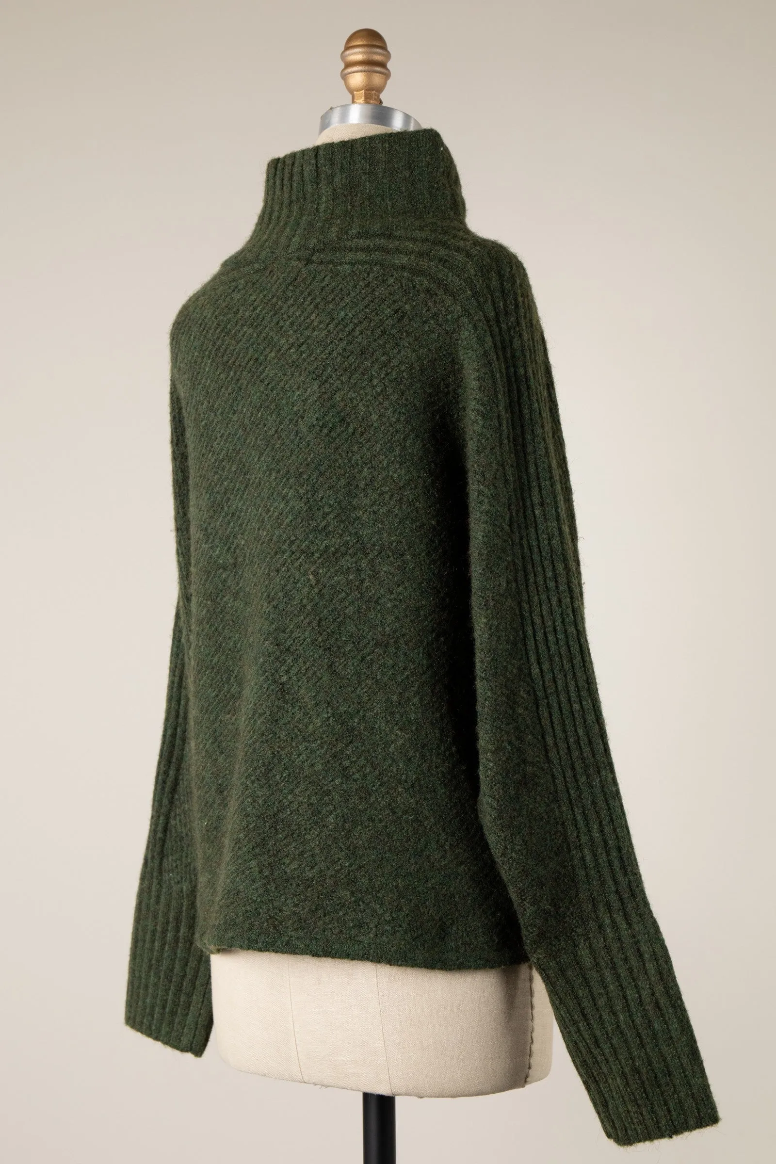 MOCK NECK RIBBED KNIT SWEATER 1 PACK