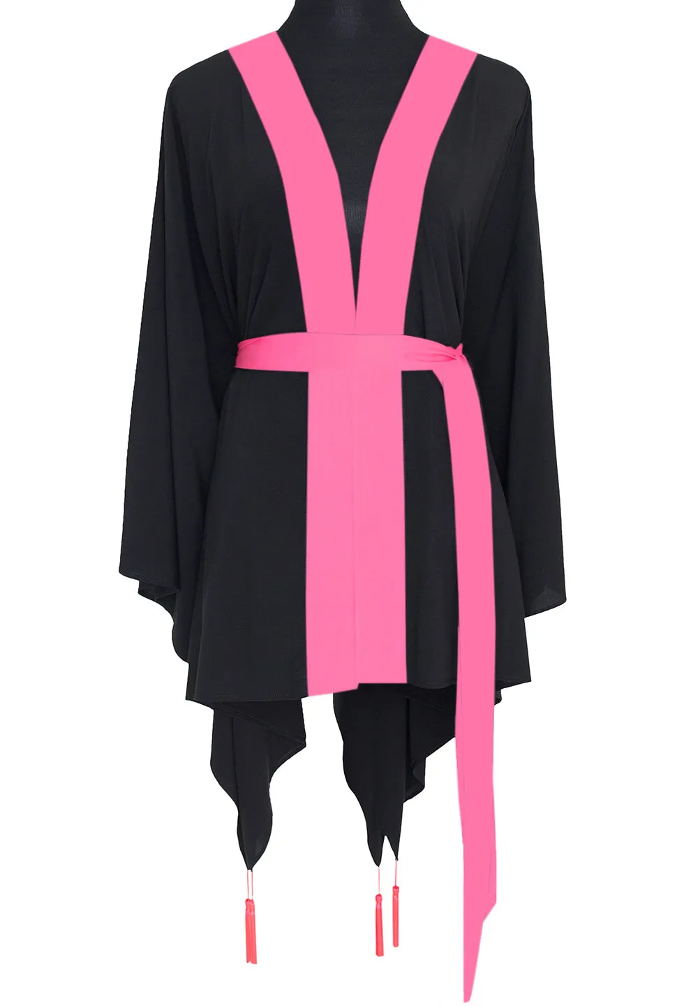 Monochrome - Black Kimono (Neon Pink)