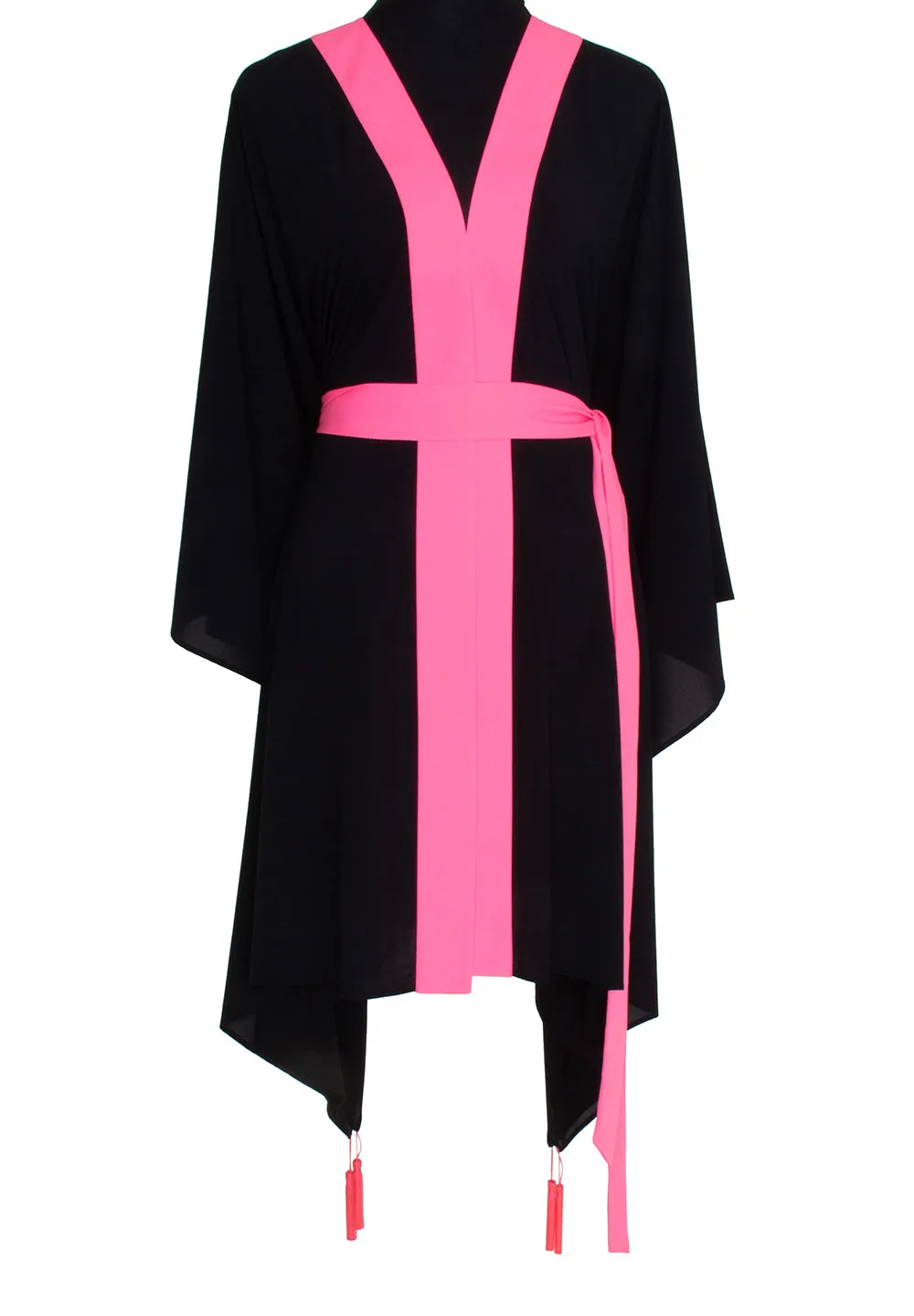 Monochrome - Black Kimono (Neon Pink)