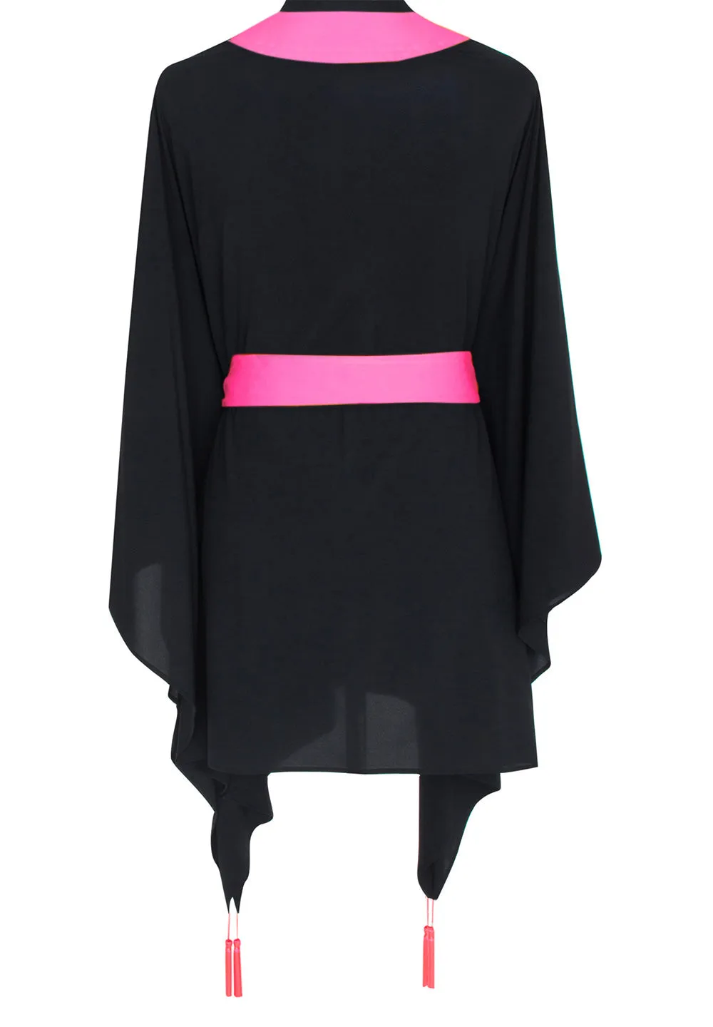 Monochrome - Black Kimono (Neon Pink)