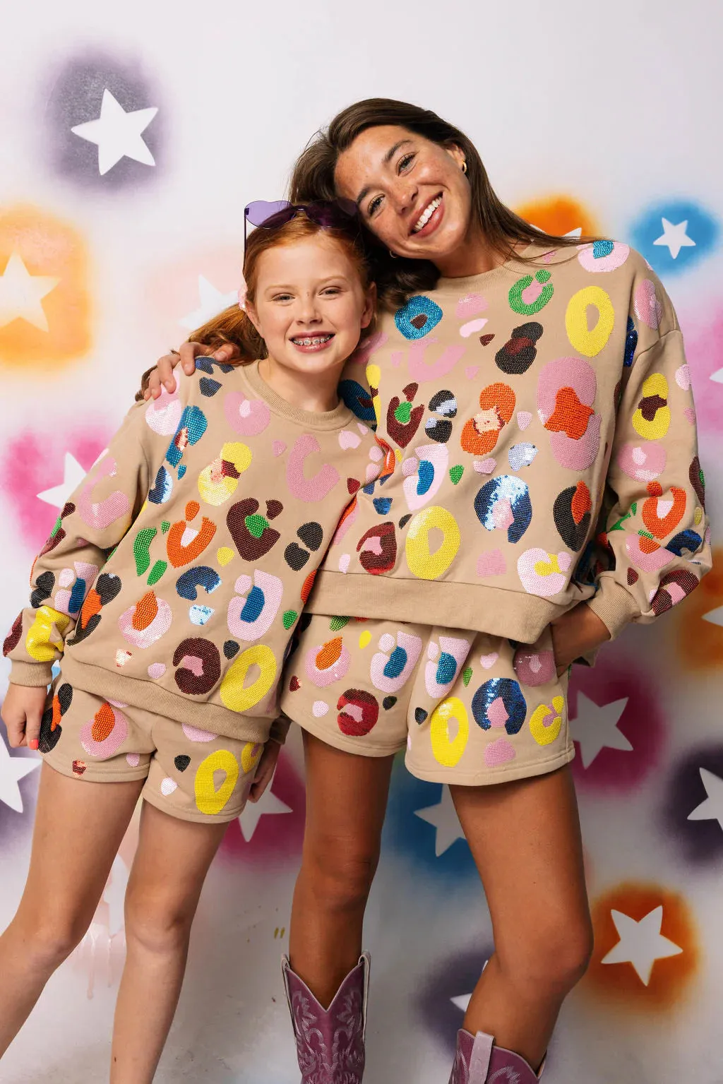 Multi Leopard Sweatshirt- Tan
