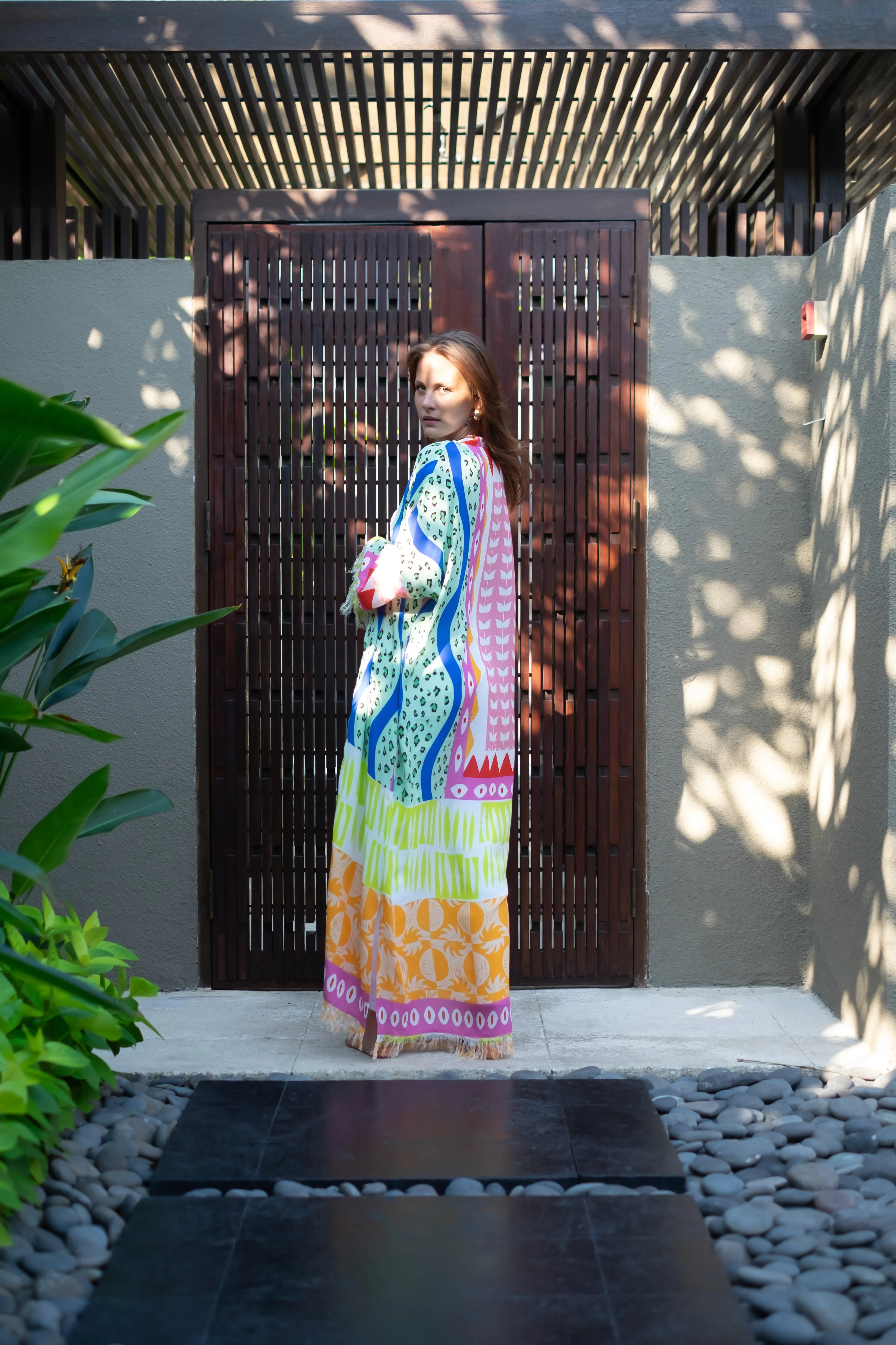 Multicolor Kimono Abaya