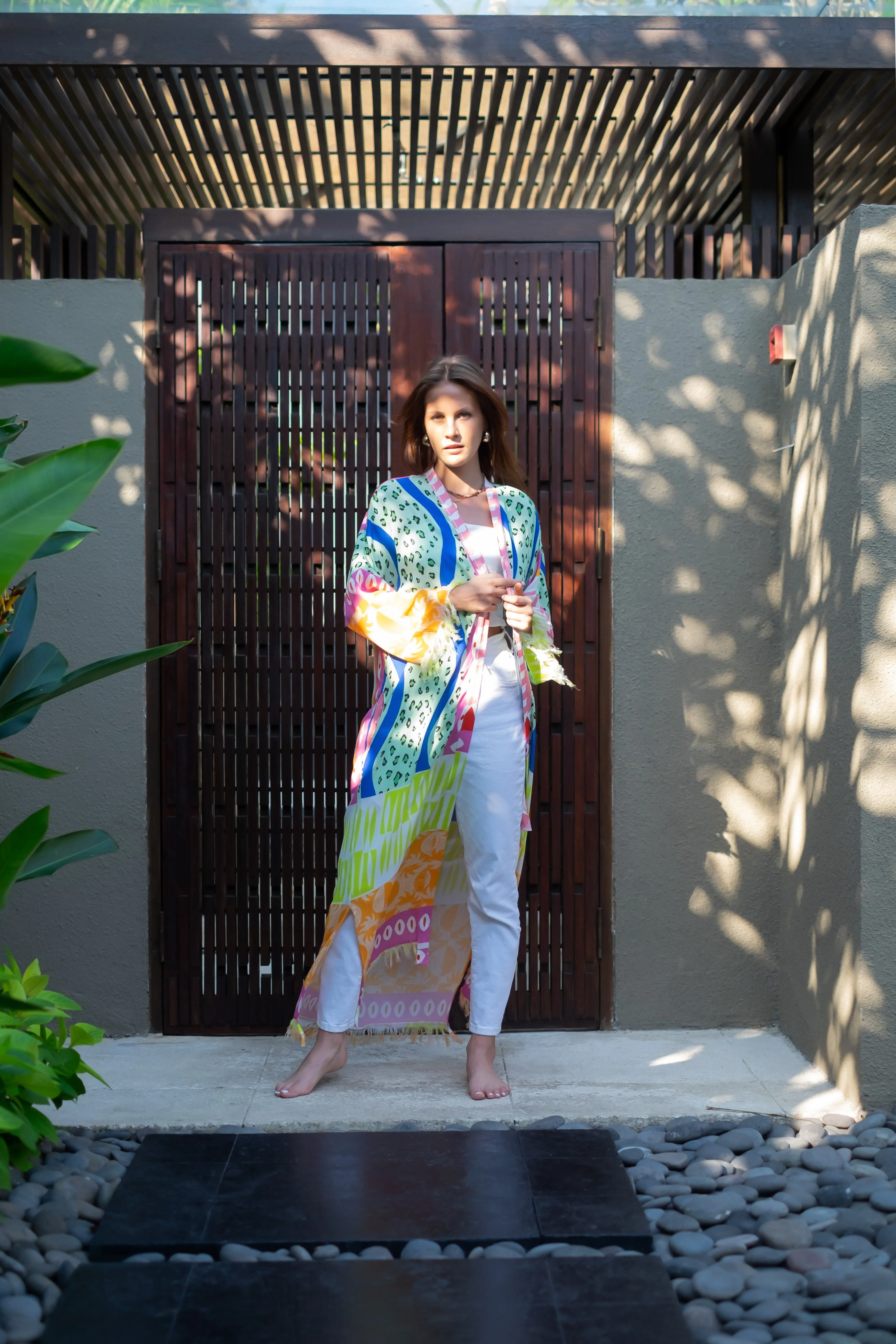 Multicolor Kimono Abaya