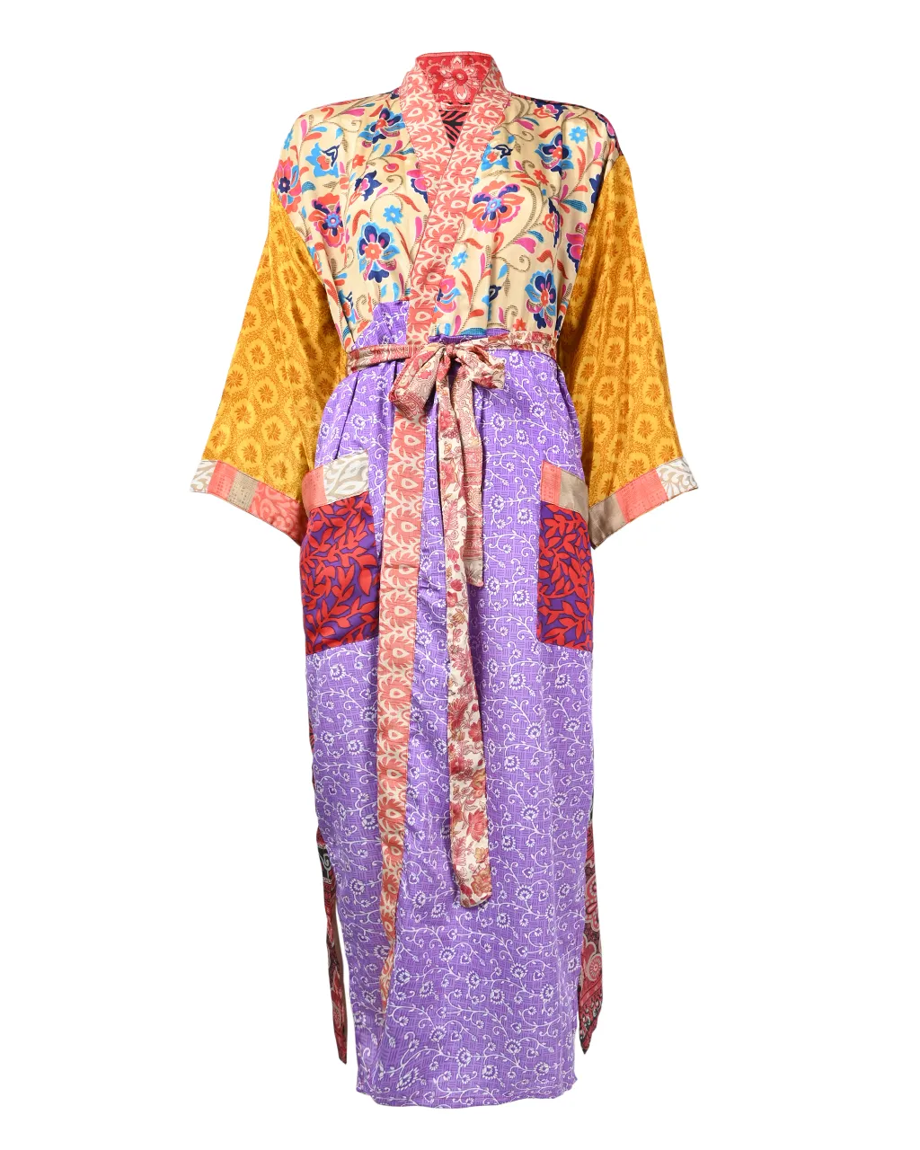 Multicolor Silk Kimono Abaya