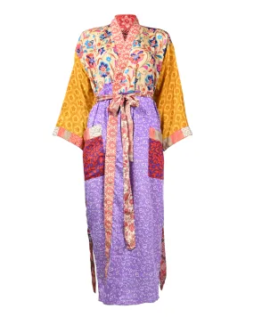 Multicolor Silk Kimono Abaya
