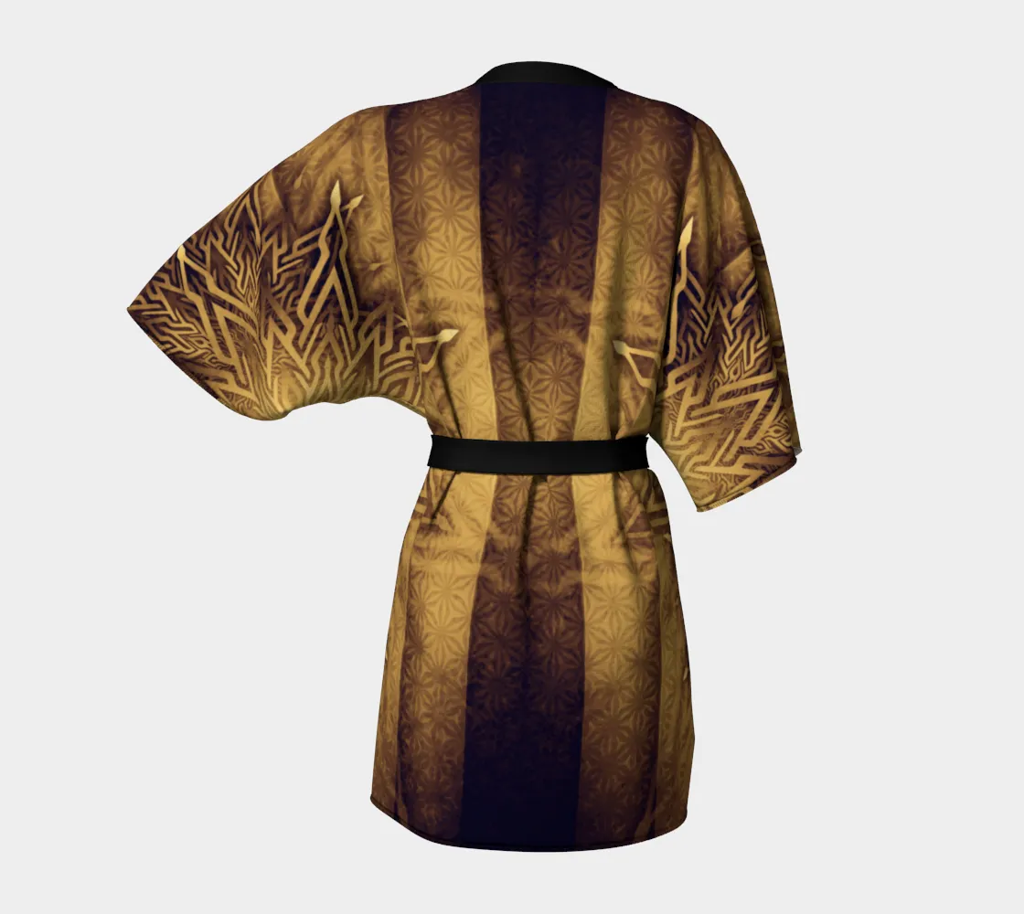Mystical Aum Chakra Mandala - Gold | Kimono Robe | Mandalazed
