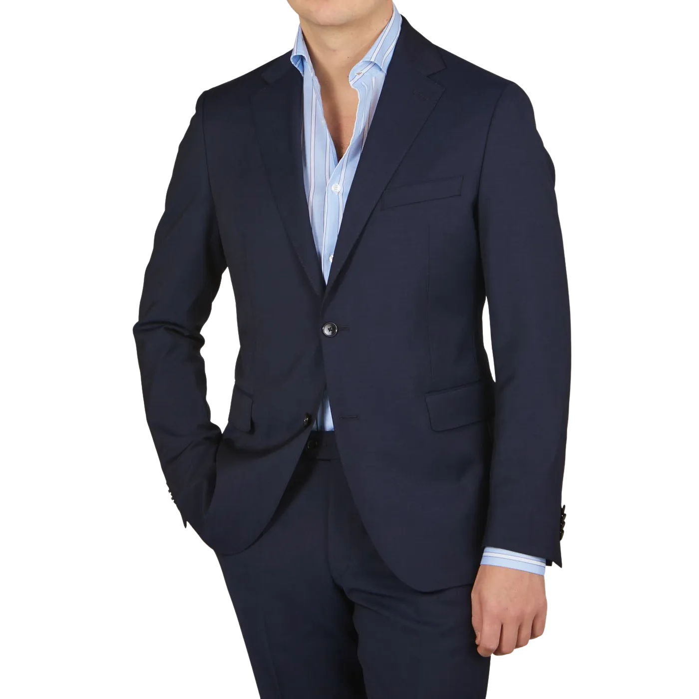 Navy Blue Spider Wool Suit