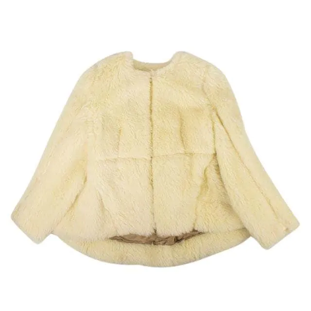NWT MARNI Citrine Yellow Alpaca Fur Jacket Size 42 $2070