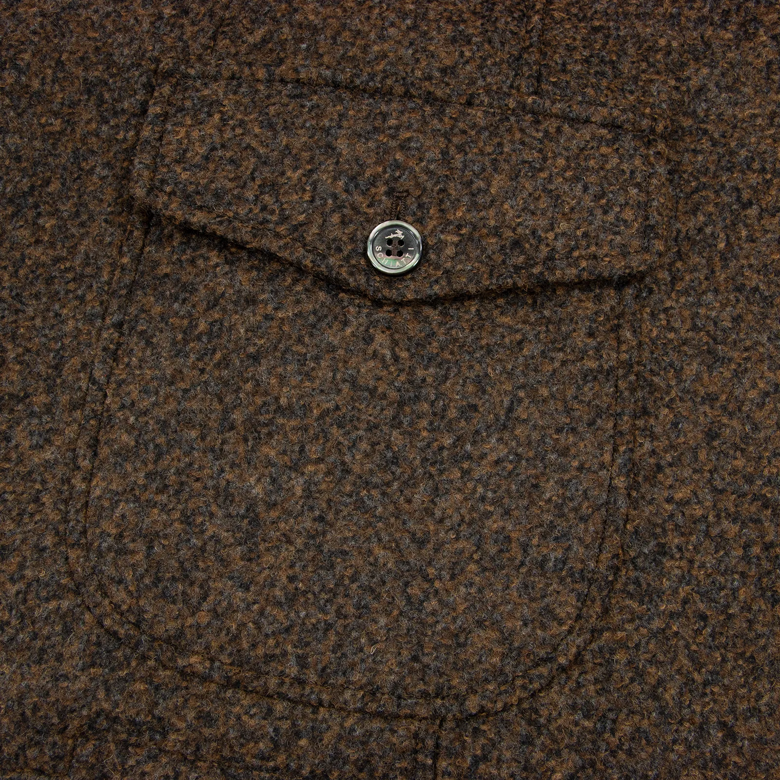 NWT Schiatti Brown Grey Melange Cashmere Alpaca Flannel Suede Details Jacket