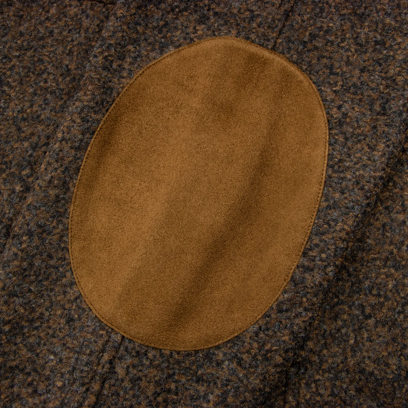 NWT Schiatti Brown Grey Melange Cashmere Alpaca Flannel Suede Details Jacket