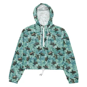 Oceanic Sea Turtle Women’s cropped Windbreaker
