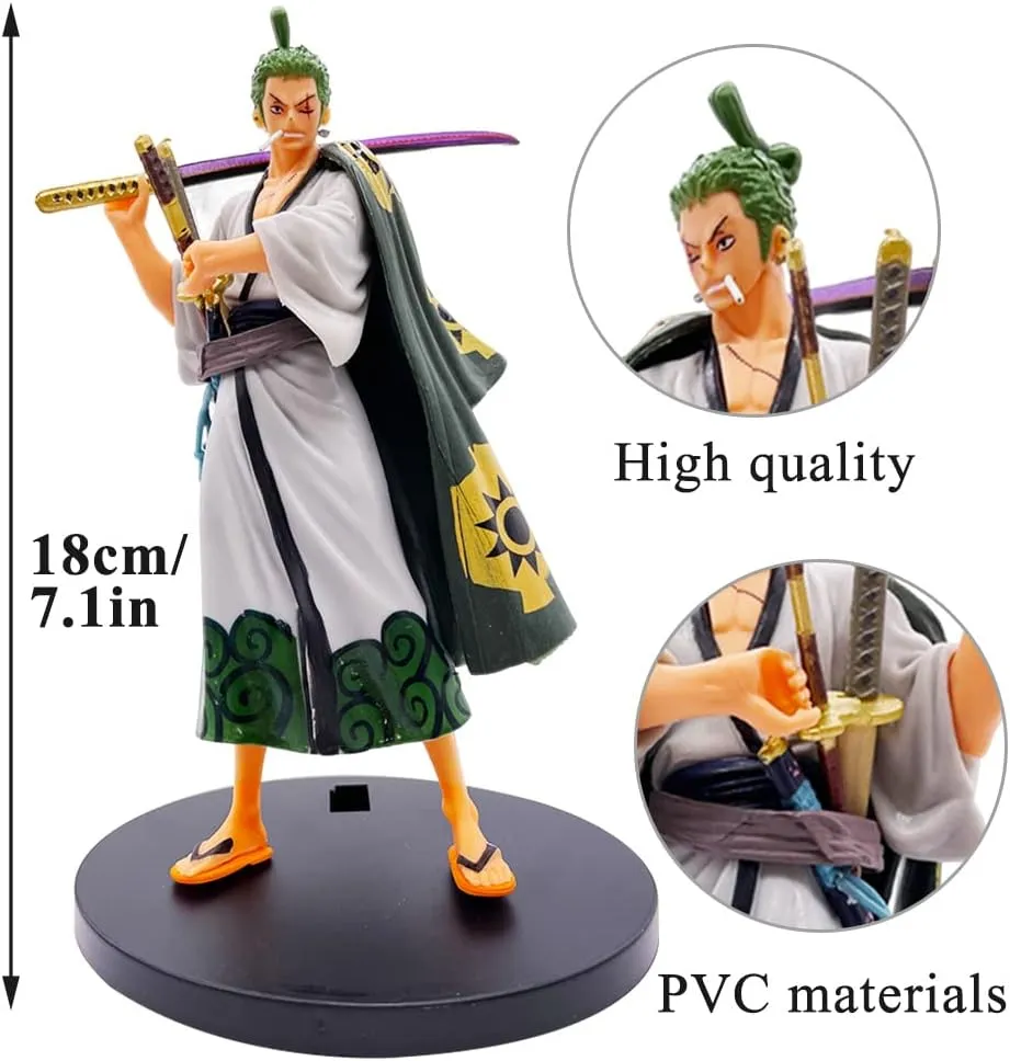 One Piece | Roronoa Zoro in Kimono Anime Action Figure | 18 Cms |