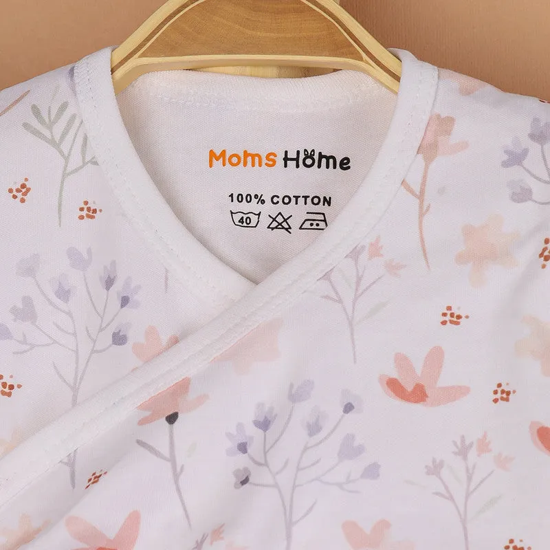 Organic Cotton Kimono Top For Baby Girl | Front Open Blossom | Pink