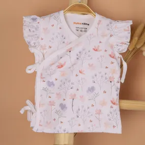 Organic Cotton Kimono Top For Baby Girl | Front Open Blossom | Pink