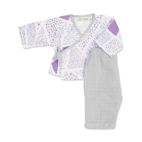 Organic Muslin Kimono Lounge Set -Twilight