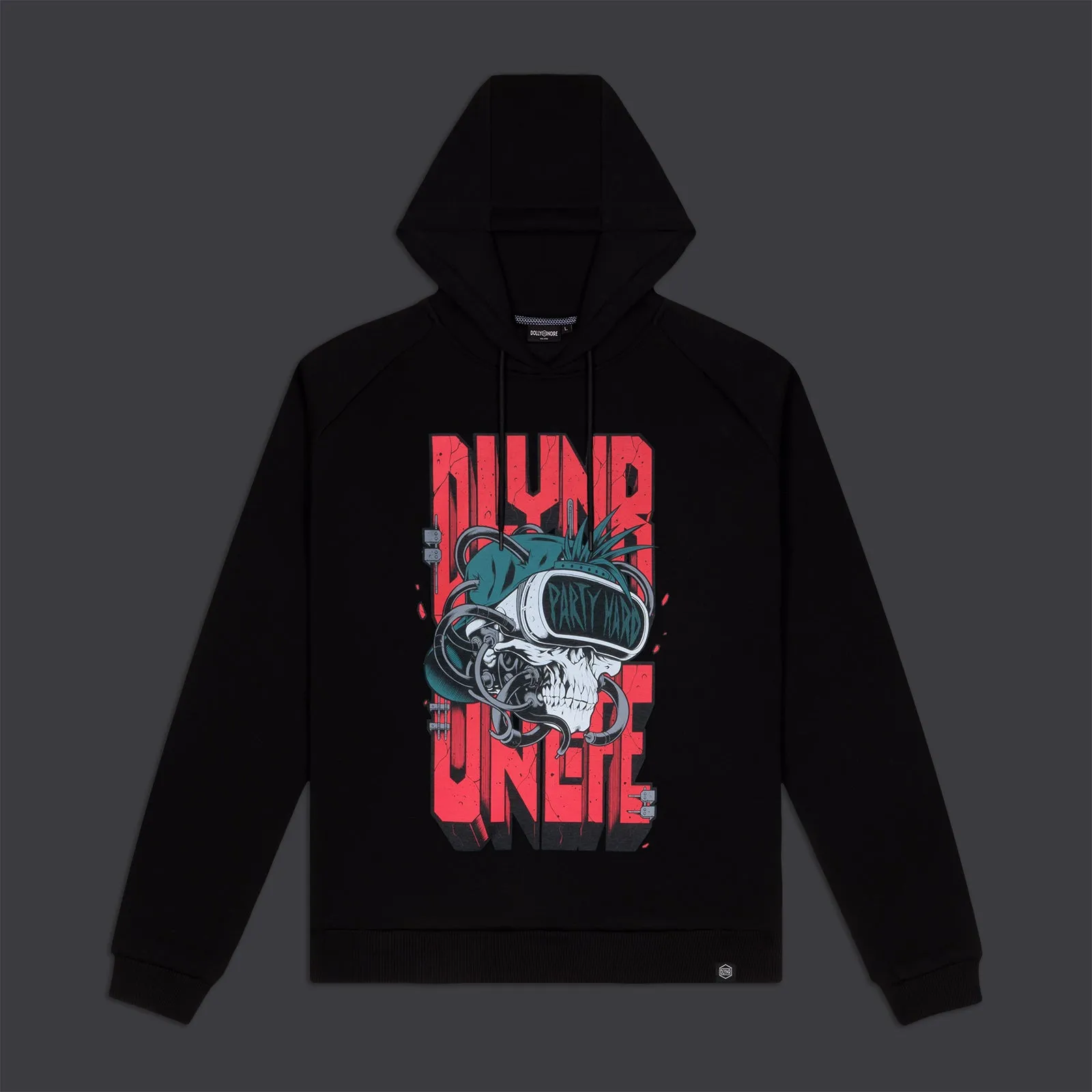 Party Hard Skull Hoodie Black
