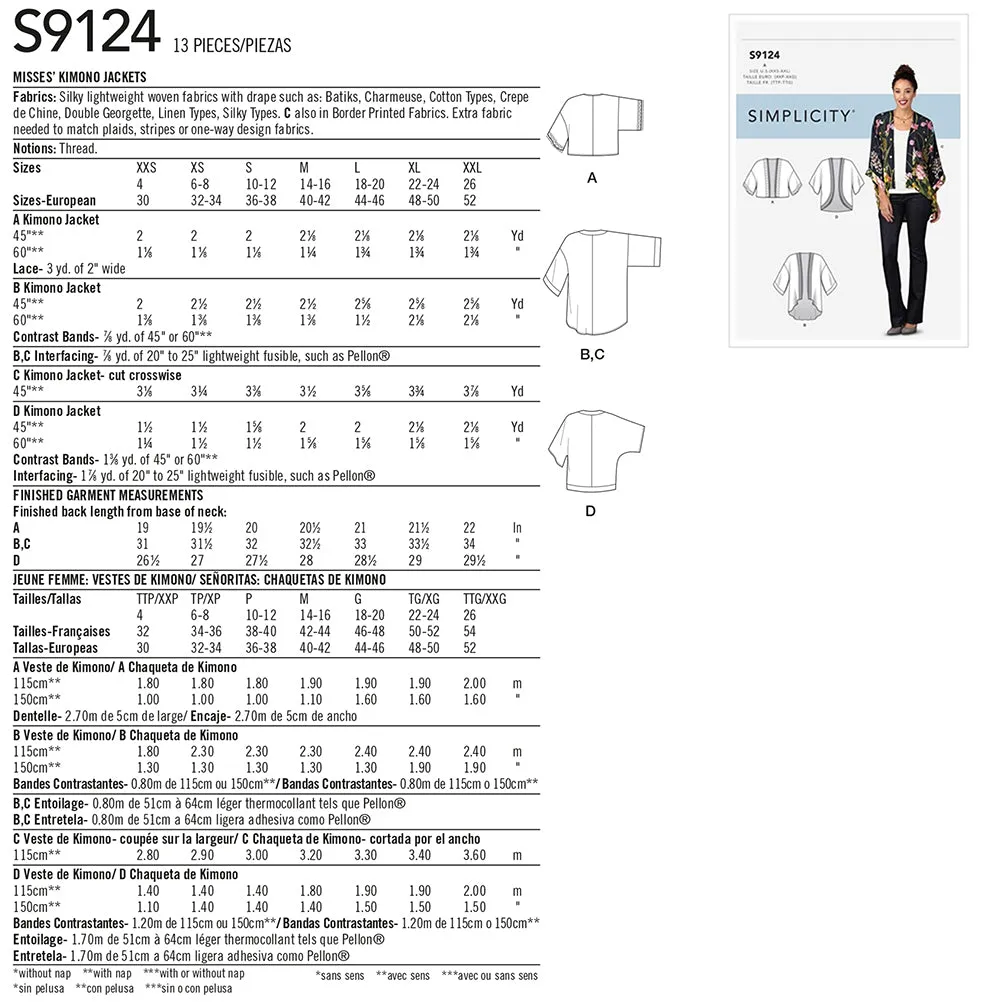 Pattern: Simplicity 9124 Kimono Jacket
