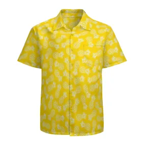 Pineapple Shirt Men, Hawaiian Shirt Men, Tropical Shirt Men, Neon Yellow Shirt Men, Pineapple Top men, Spring Summer Top Men, Neon Shirt Men