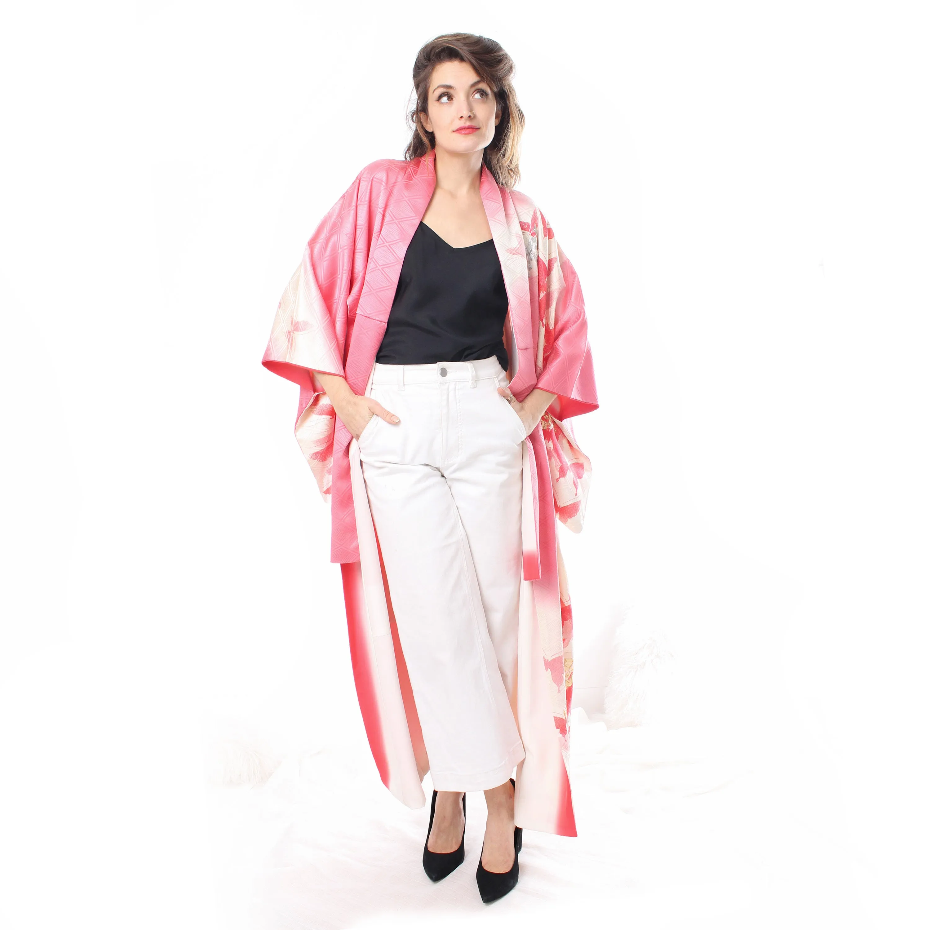 Pink Butterfly Kimono