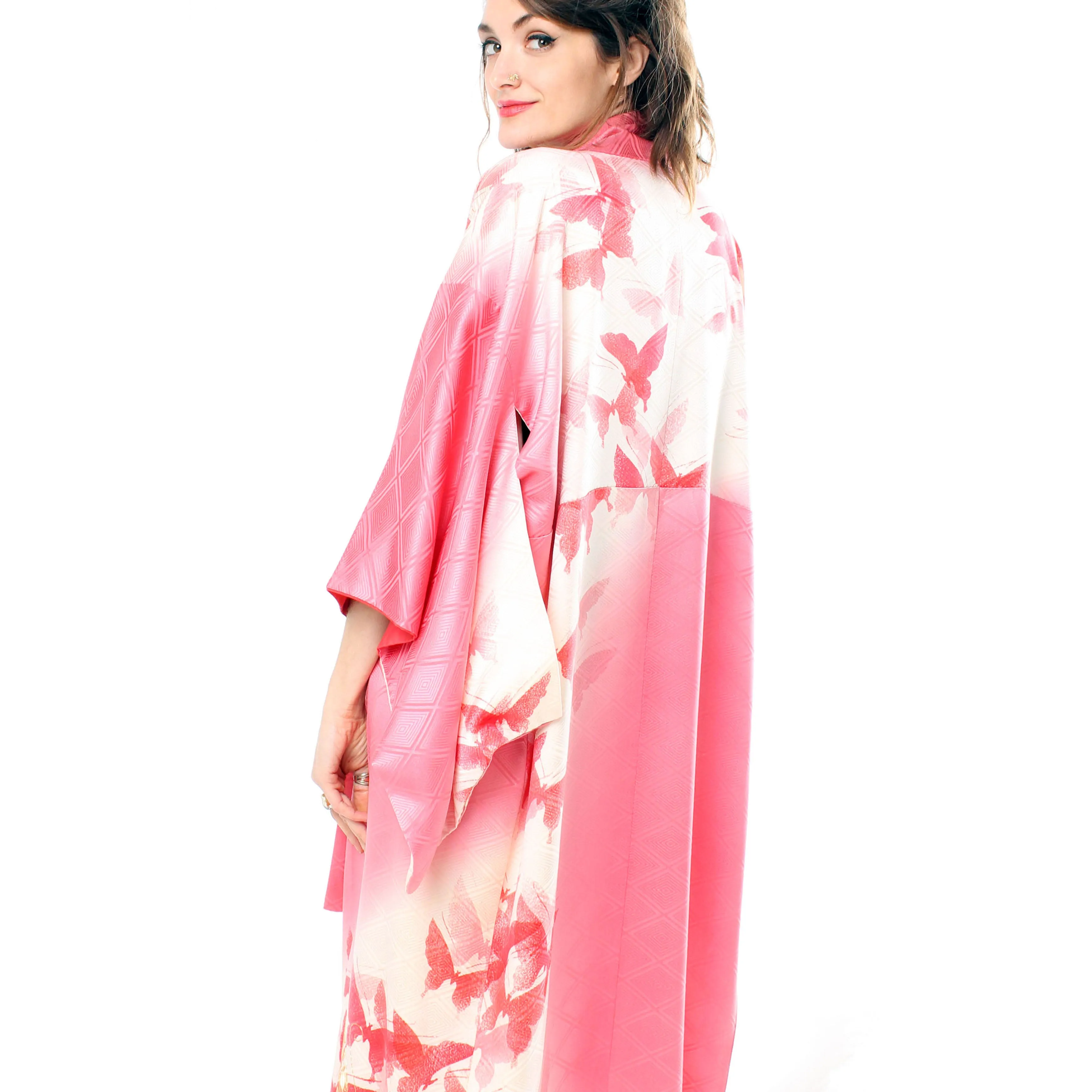 Pink Butterfly Kimono