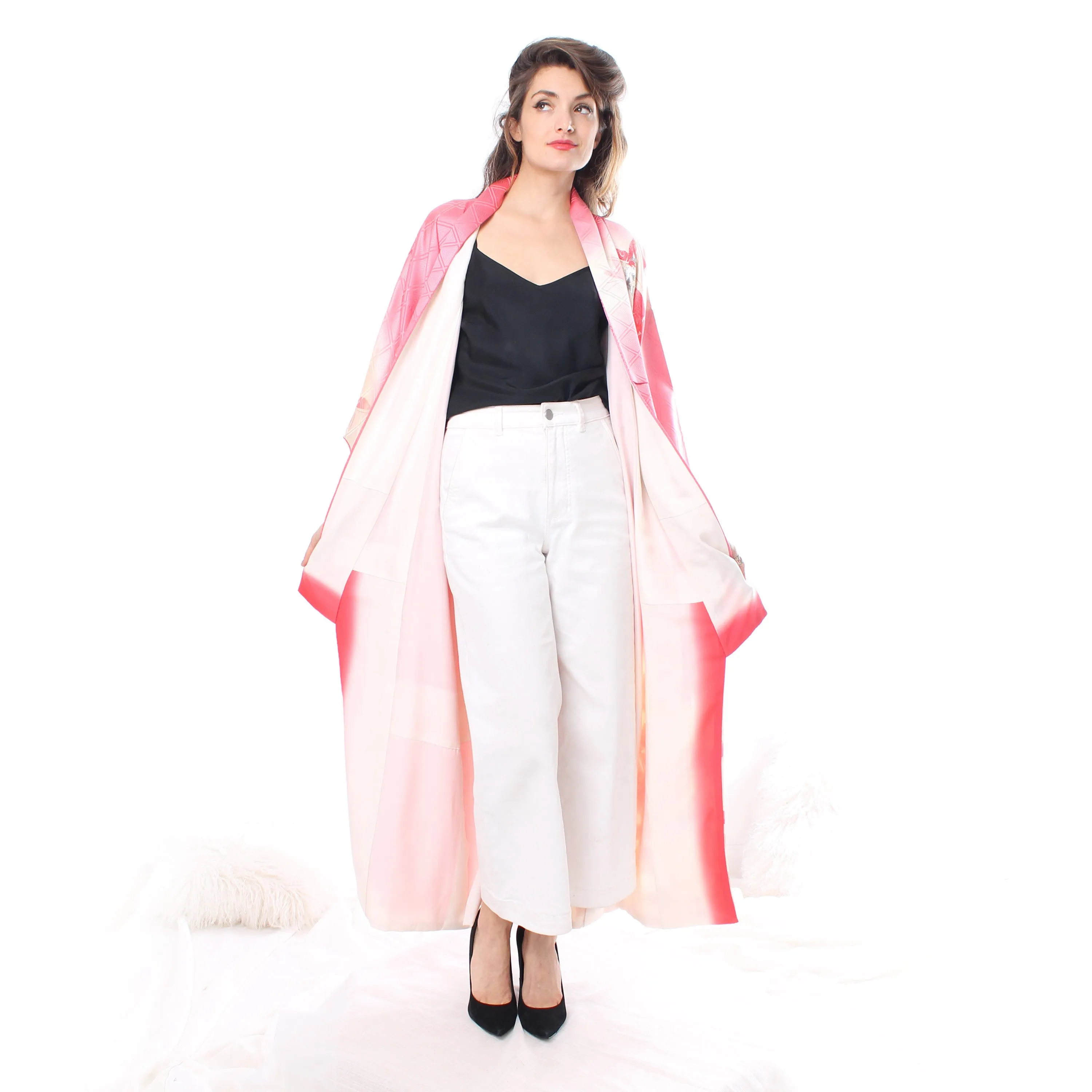 Pink Butterfly Kimono
