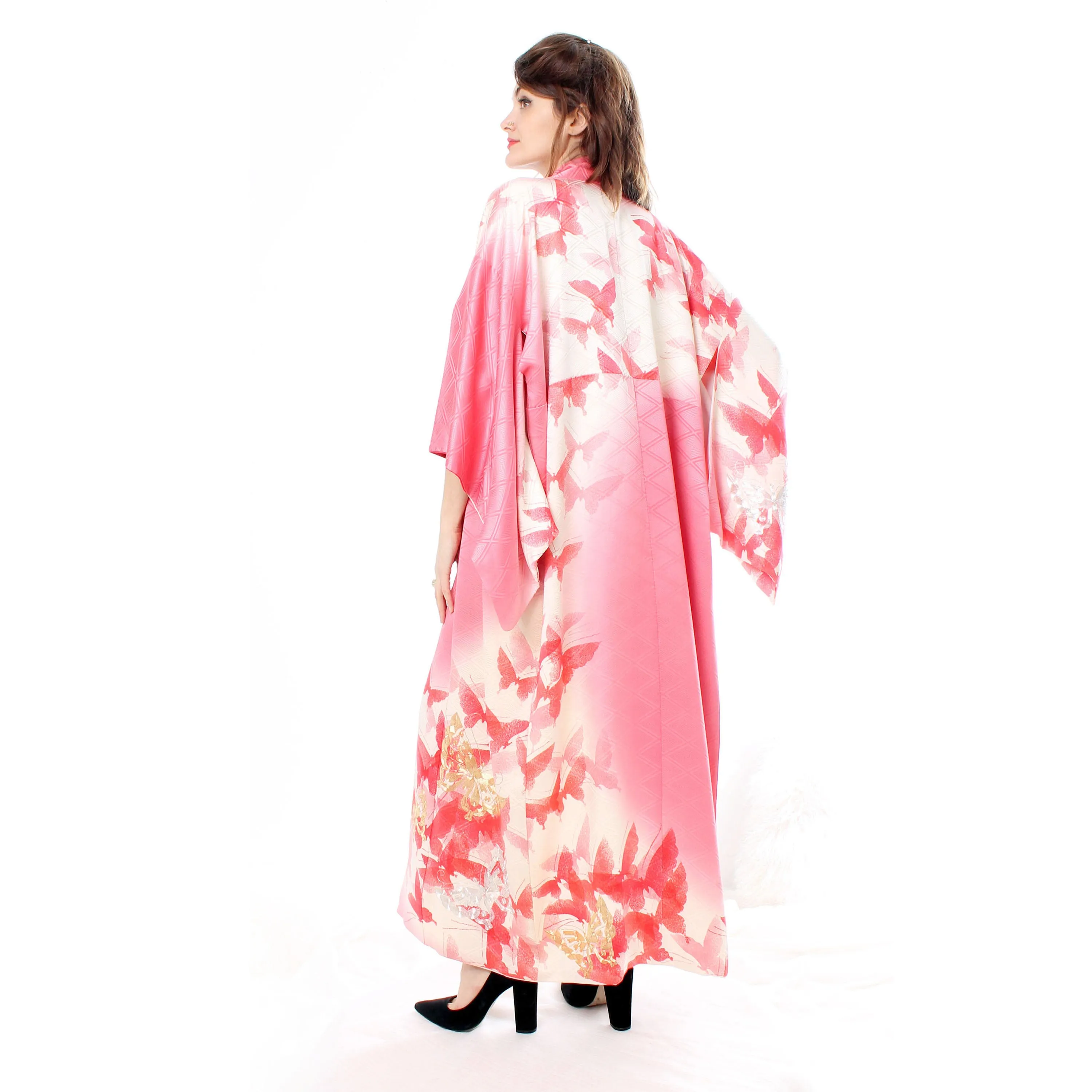 Pink Butterfly Kimono