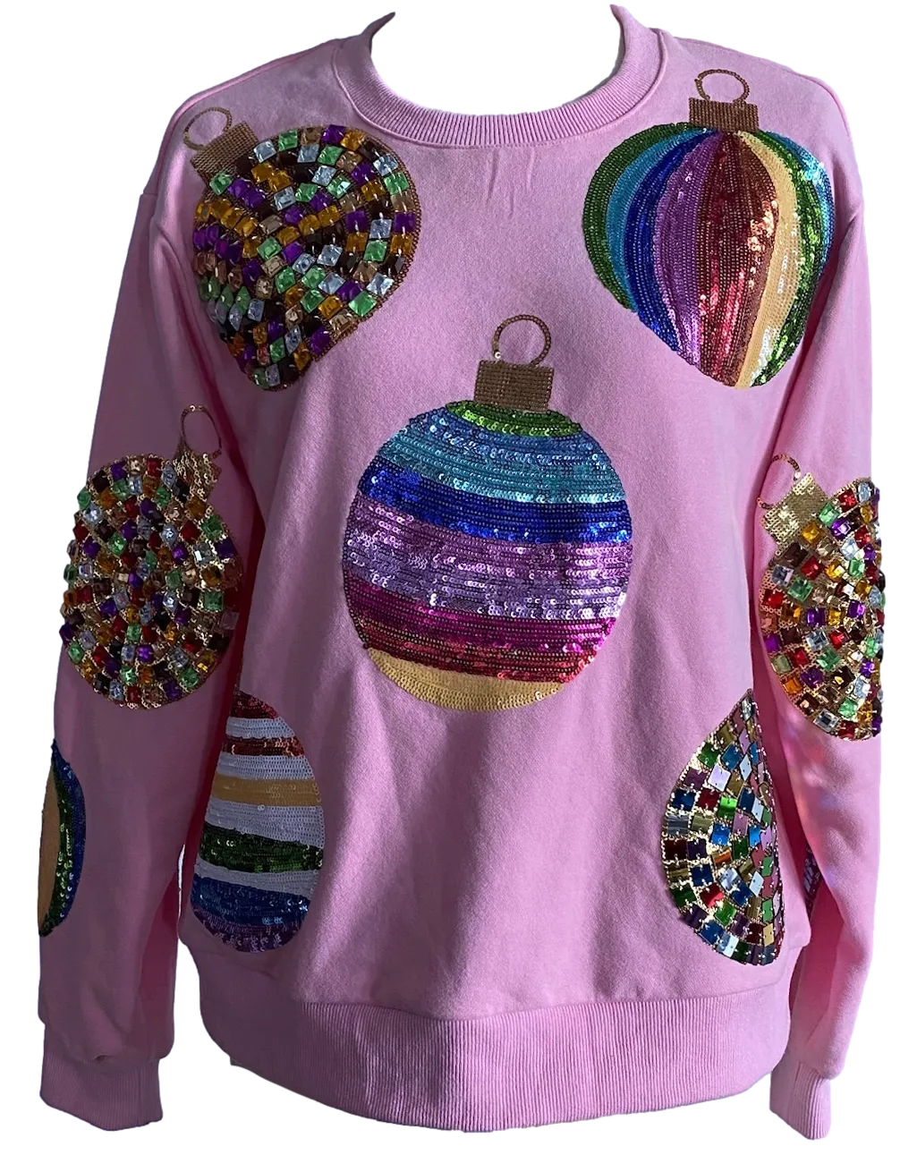 Pink Ornament Sweatshirt- Women's