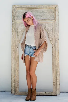 RAW SHREDDED KIMONO TERRACOTTA