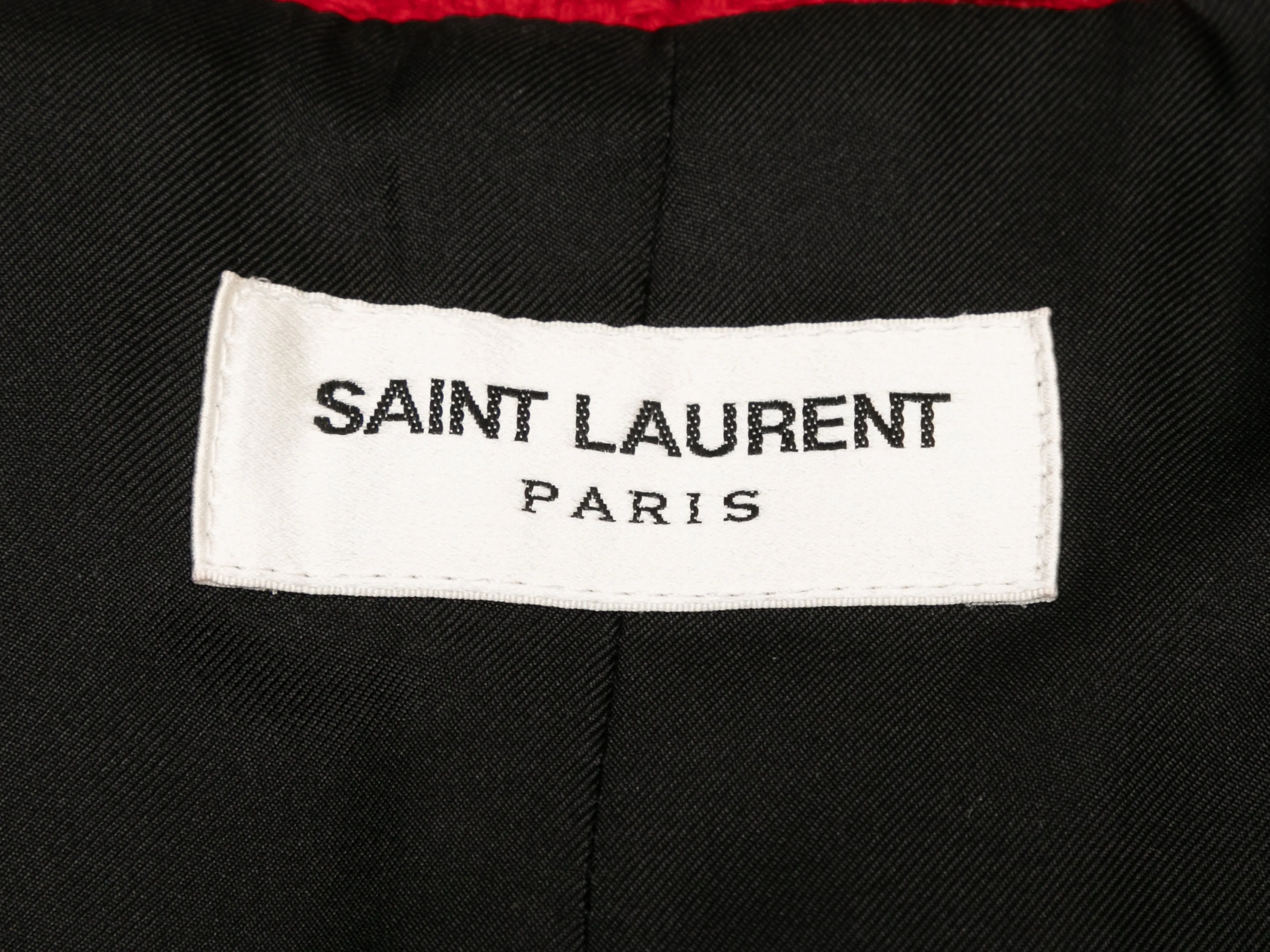 Red & Black Saint Laurent Longline Wool Tweed Jacket Size US S