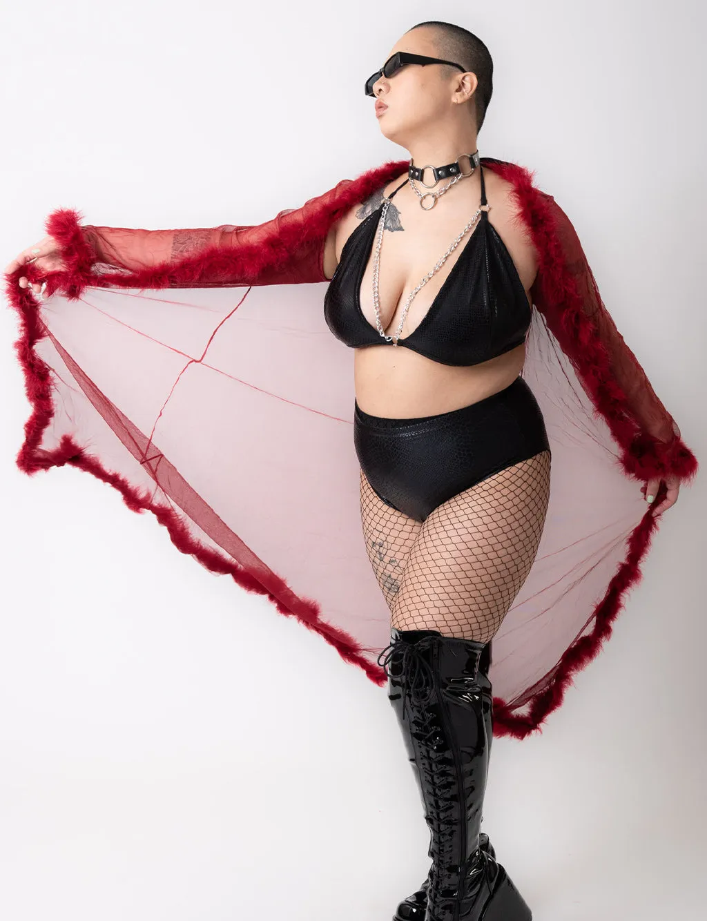 RED SHIRAZ KIMONO - MAROON